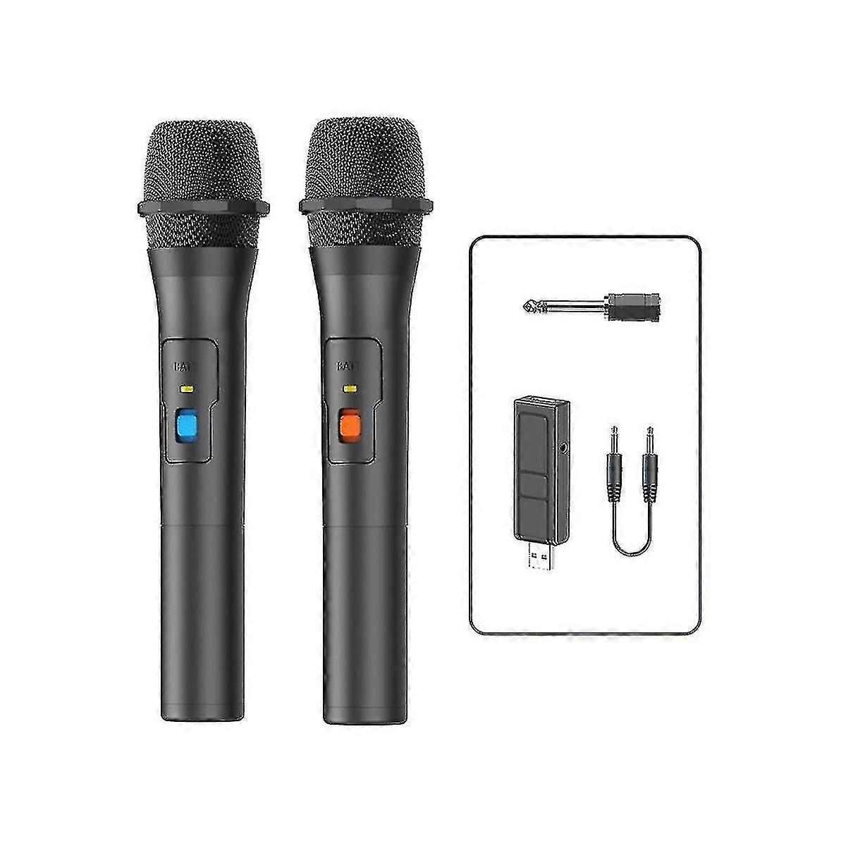 Wireless Microphone System - 2pcs USB Receiver Handheld for Home Party, Smart TV Speaker, Singing Mic-Yujia