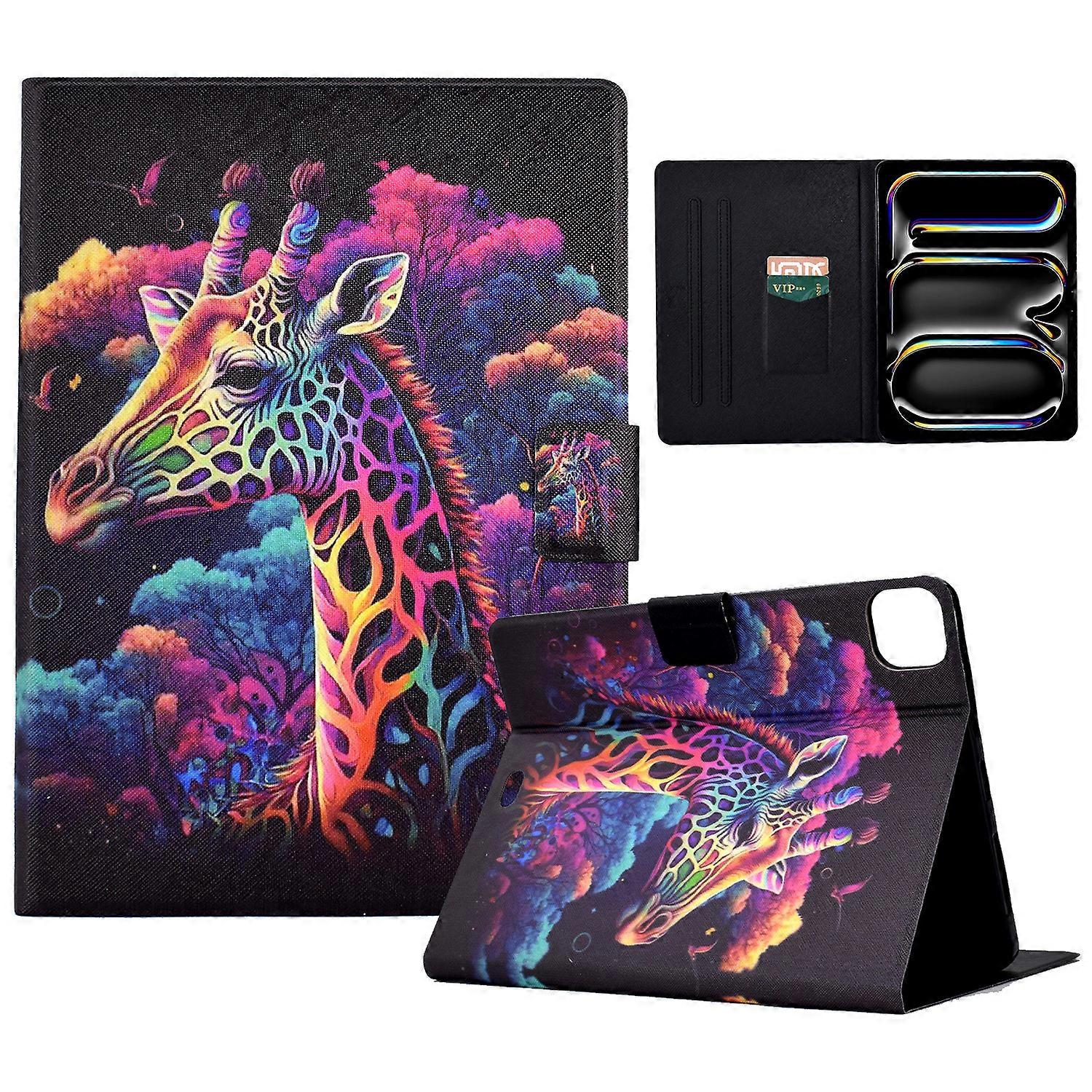 For iPad Pro 11 (2024) Case Pattern Leather Tablet Protective Cover Auto Sleep/ Wake