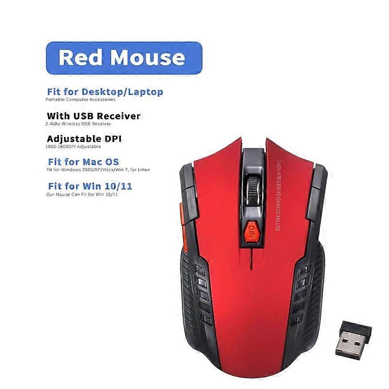 2.4Ghz Wireless PC Computer Gaming Mouse with DPI Adjustable Button for Desktop Laptop Fit for Windows Win 7 11 XP 98 2000 Vista Mice & Trackballs