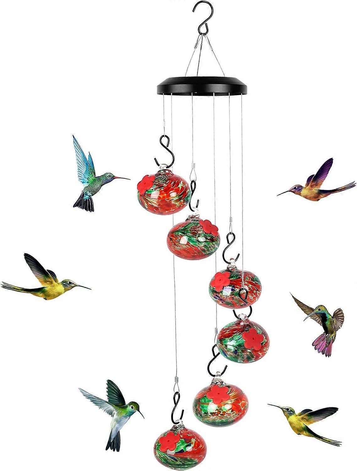 Charming Wind Chimes Hummingbird Feeders For Outdoors Hanging Ant and Bee Proof, Never Leak, Perfect Garden Decorations