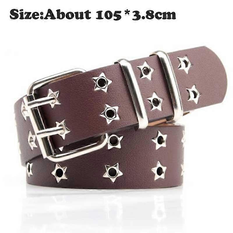 Punk Rivet Rock With Pin Buckle Square Beads Leather Belt for Adults Men Studded Belt for Dress Jeans Ceinture Femme DroppingBelts