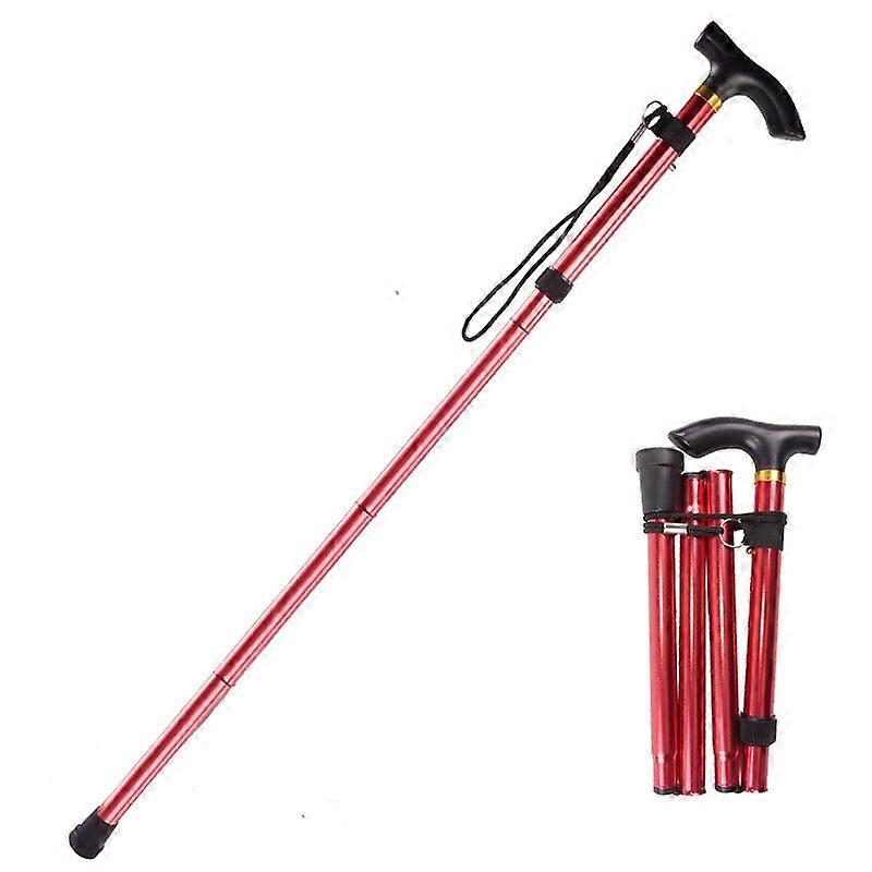 Multifunction Walking Stick Trekking Poles Telescopic Fold Crutches Hiking Stick Crutch Elderly Metal Stick Walking Cane Outdoor Canes & Walking Stick