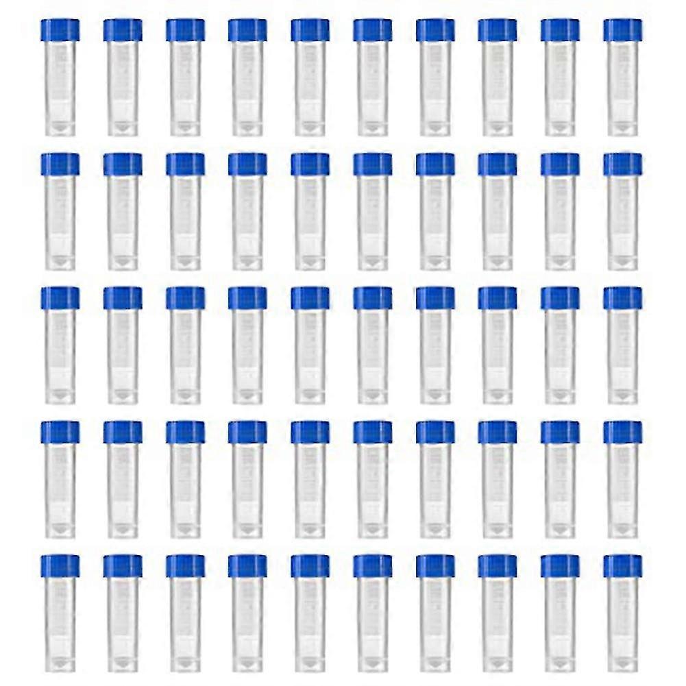 200pcs 5ml Plastic Graduated Vial Storage Container Test Tubes With Screw Caps