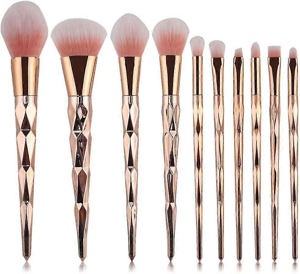 Makeup Brush Set Professional Unicorn Shiny Gold Diamond