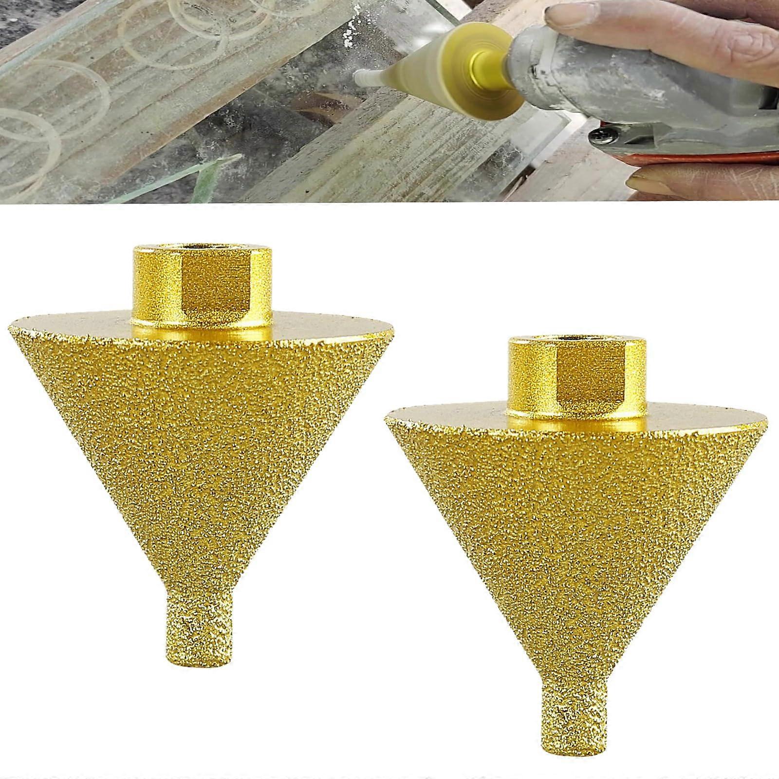 Diamond Beveling Chamfer Bit For Angle Grinders for M10 Thread Adapter, Diamond Conical Grinder Bit for Existing Holes Enlarging Trimm