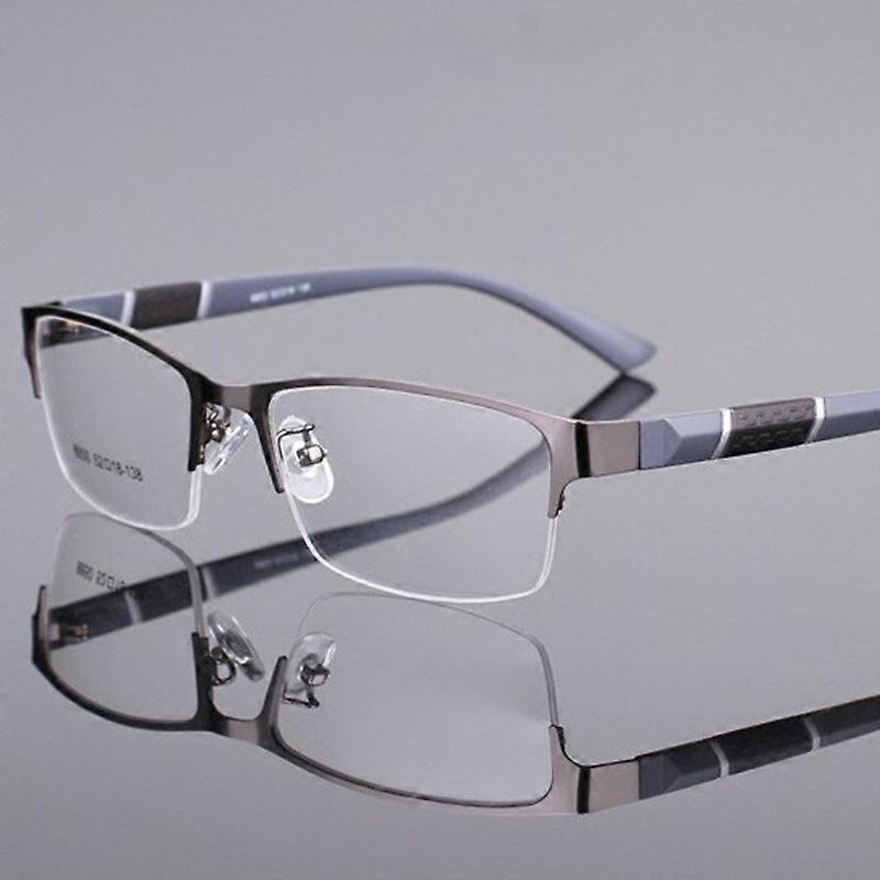 Metal Half Frame Reading Glasses HD TR90 Farsighted Eyeglasses Men Business