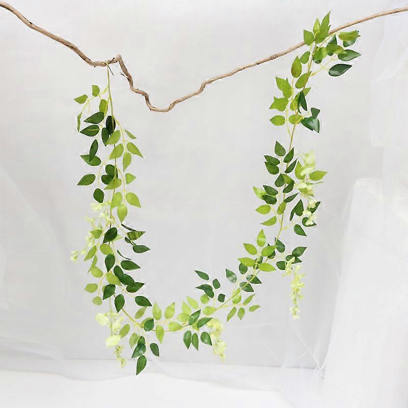 Hot 2M Wisteria Artificial Flower Vine Wreath Wedding Arch Decoration Fake Plant Leaf Rattan Trailing Fake Flower Ivy Wall