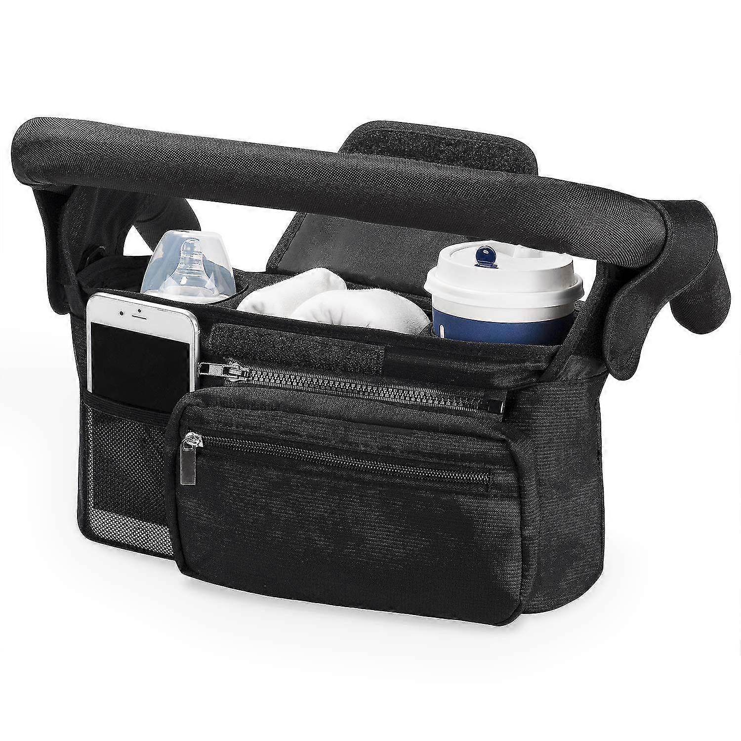 Universal Stroller Organizer With Insulated Cup Holder Pocket