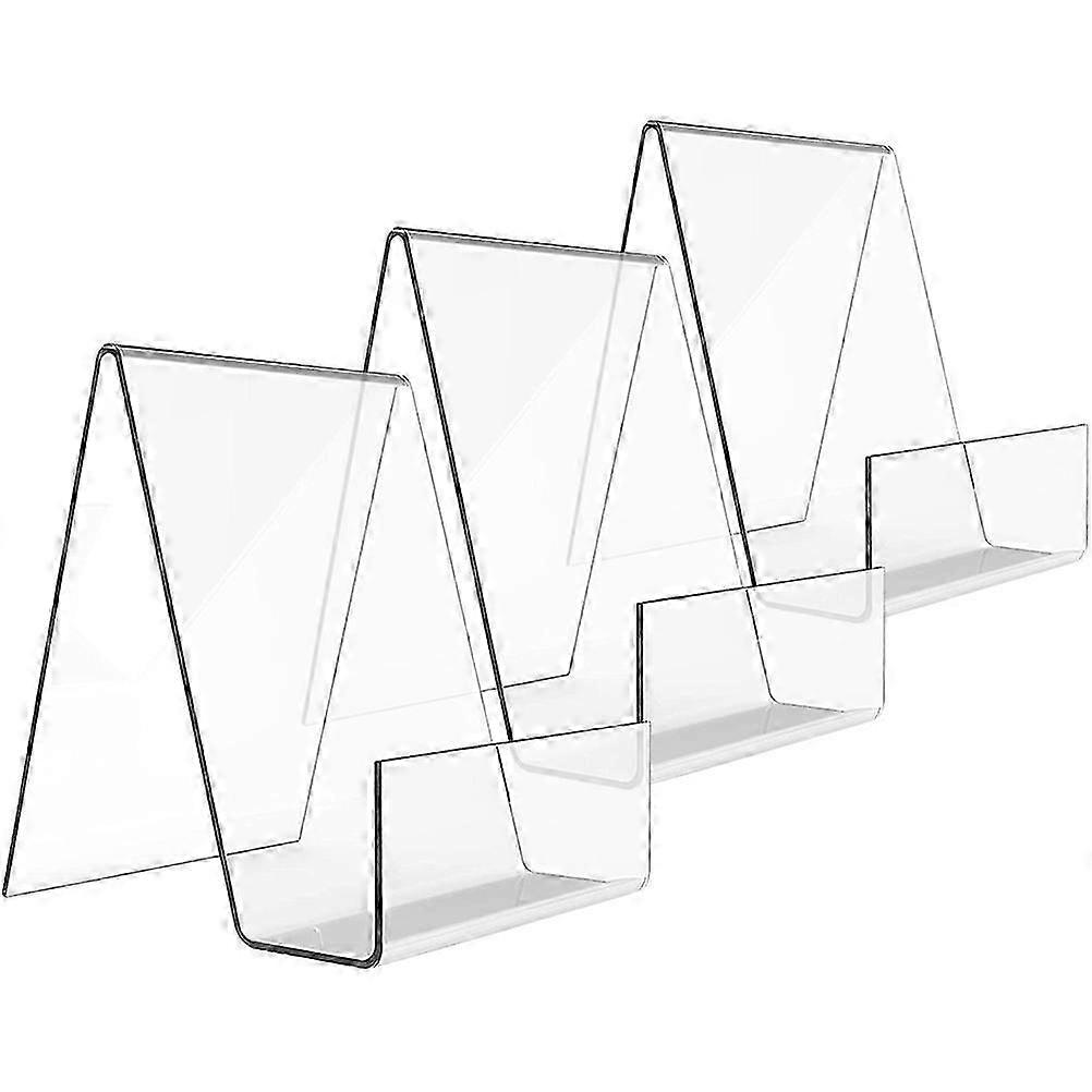 3Pcs Acrylic Book Racks Daily Use Magazine Display Stands Multi-function Book Stands