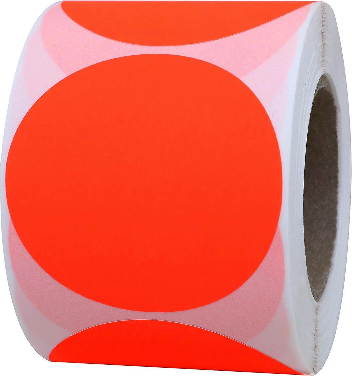 2 Inch Fluorescent Red Blank Target Pasters for Shooting 300 Adhesive Target Stickers Per Roll (Fluorescent Red)