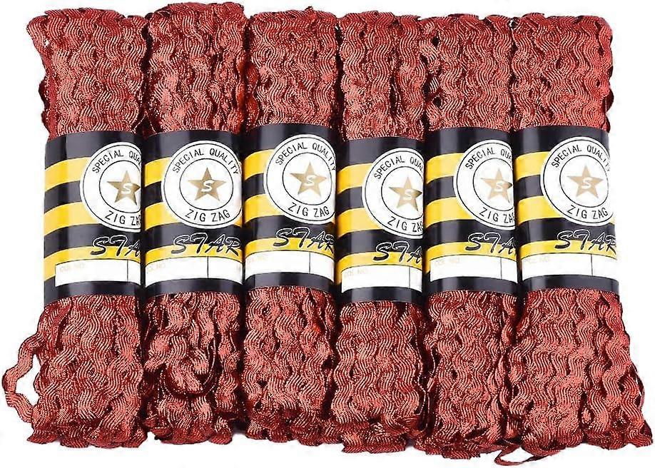 Polyester Ribbons Wave Shape FireBrick 7~8mm 15yard/bundle 6bundles/bag