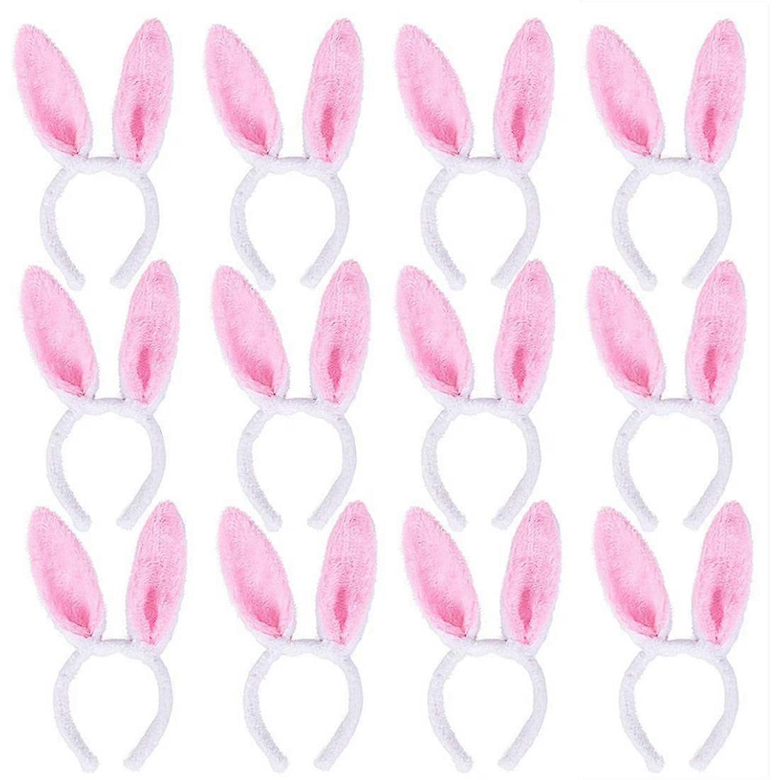 12PCS Plush Easter Bunny Ears Headbands