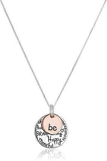 Two-Tone Sterling Silver "Be" Graffiti Charm Necklace, 18"