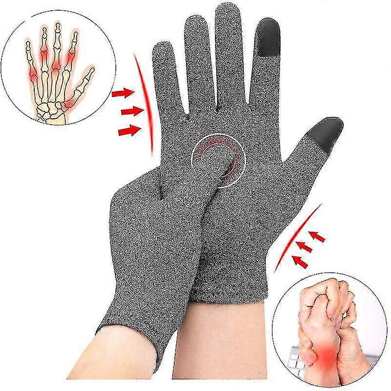 Full Compression Glove Touch Screen Finger Rheumatoid Arthritis Hand Support For(2 Pairs)