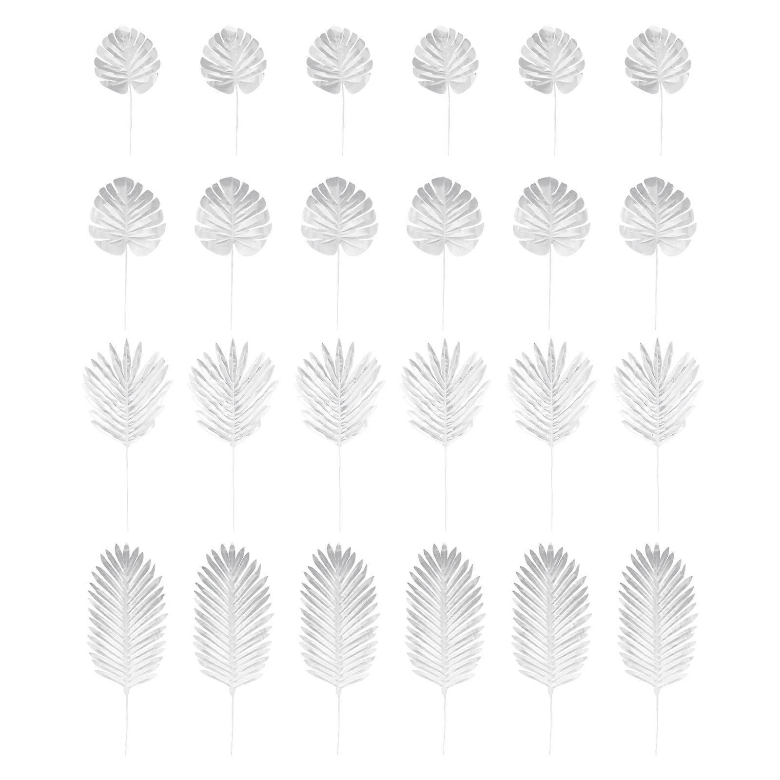 24pcs Artificial Leaves Simulation Leaf Decors Wedding Layout Props for Party