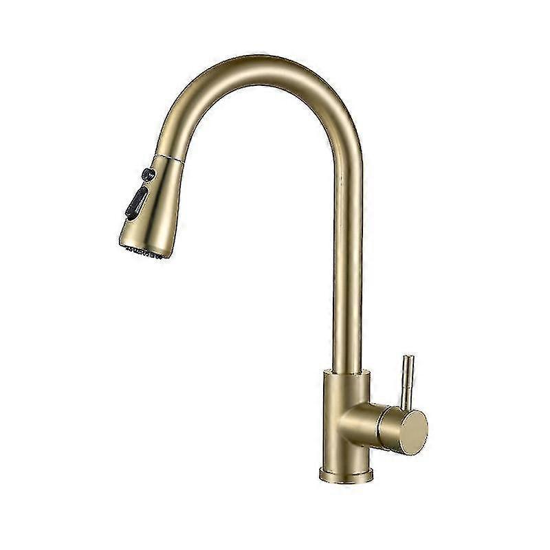 صنبور المطبخ النحاسي العتيق البرونزي العتيق ، صنابير خلاط النحاس ذات الفتحة الواحدة مع بخاخ قابل للسحب - الأفضل