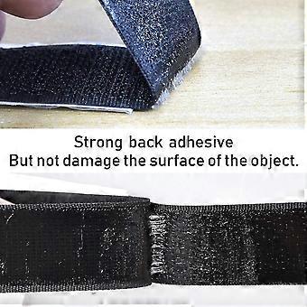 40 Bandes Velcro Autocollantes VIEVRE - 4x4cm - Double Face Extra Fort - Noir