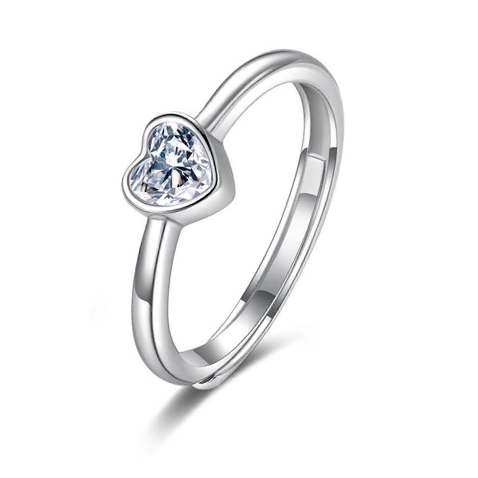 par knoke ring sett rhinestone hjerte form åpning matchende par ring sett bursdagsgave