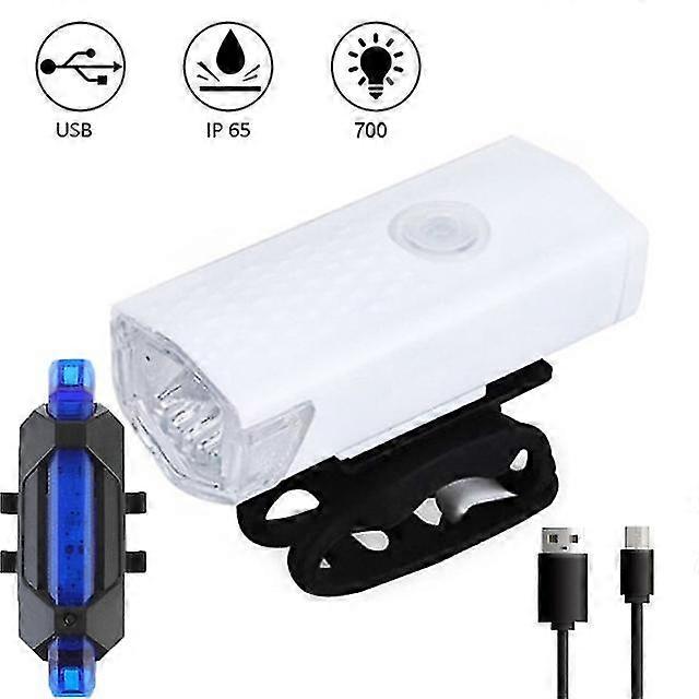 Bike Bicycle Light Usb Led Rechargeable Set Mountain Cycle Front Back Headlight Lamp Flashlight