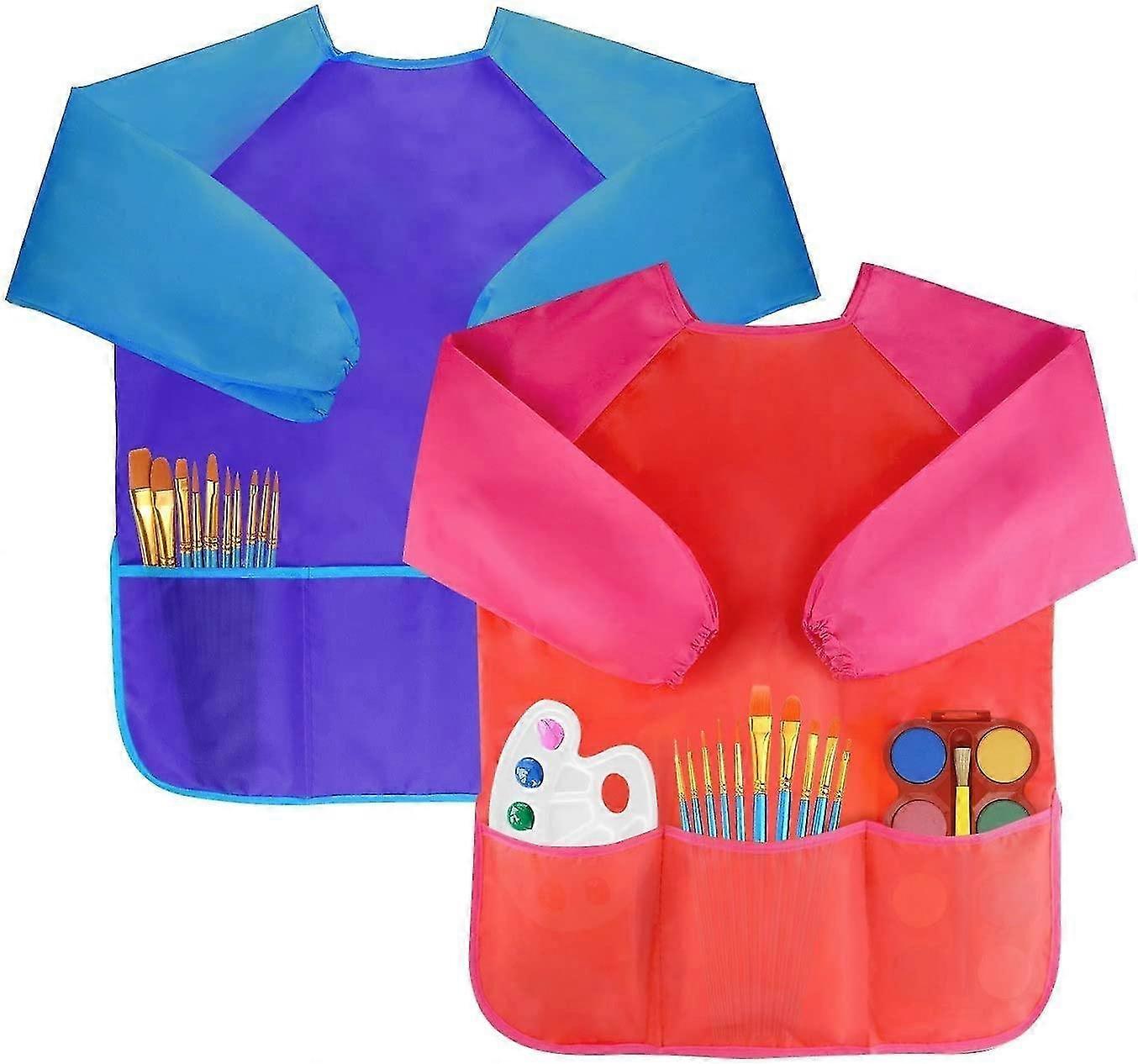 2-Piece Children'S Drawing Apron With Velcro