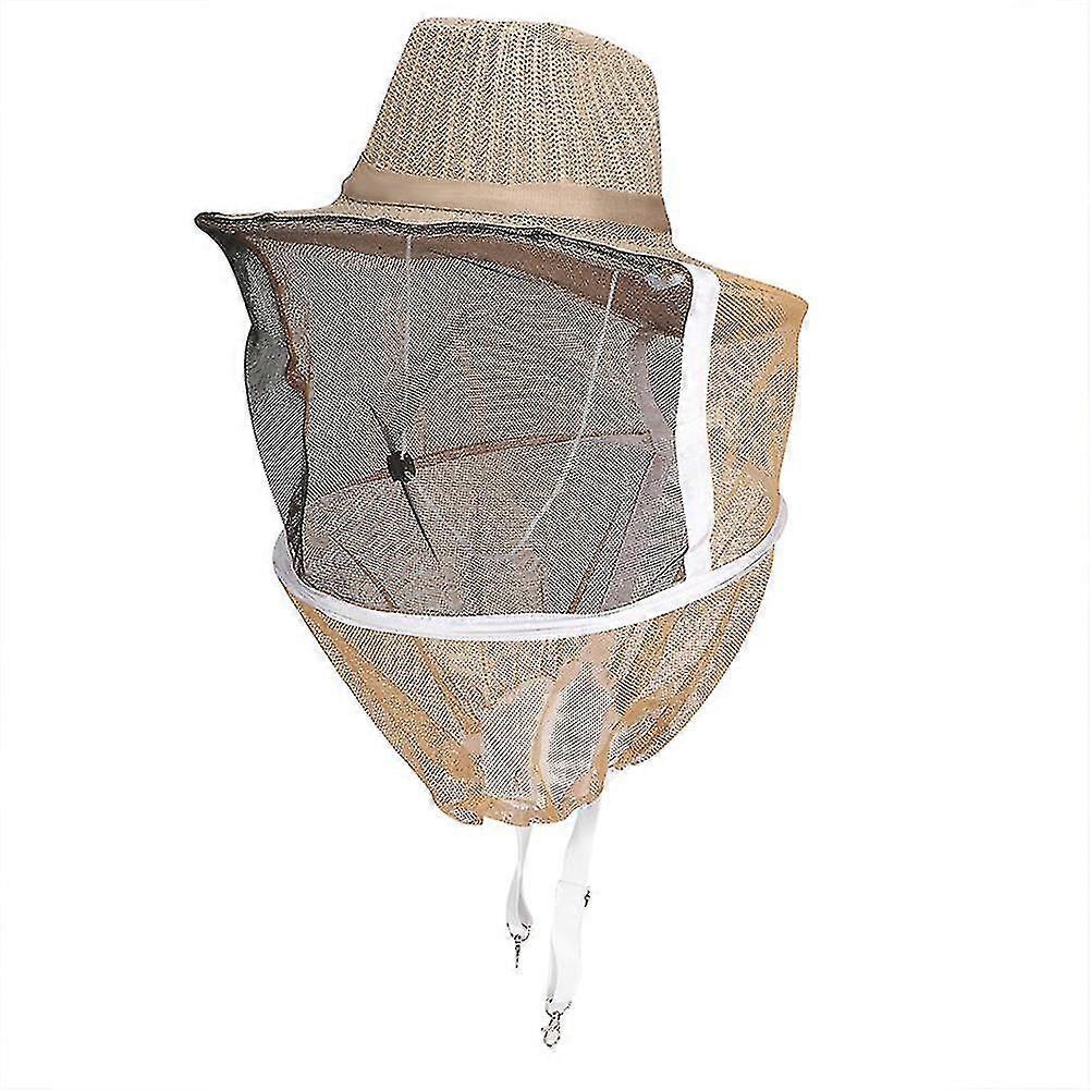 Outdoor Beekeeper Cowboy Hat Breathable Fireproof Beekeeping Veil Cap Face Head Protector