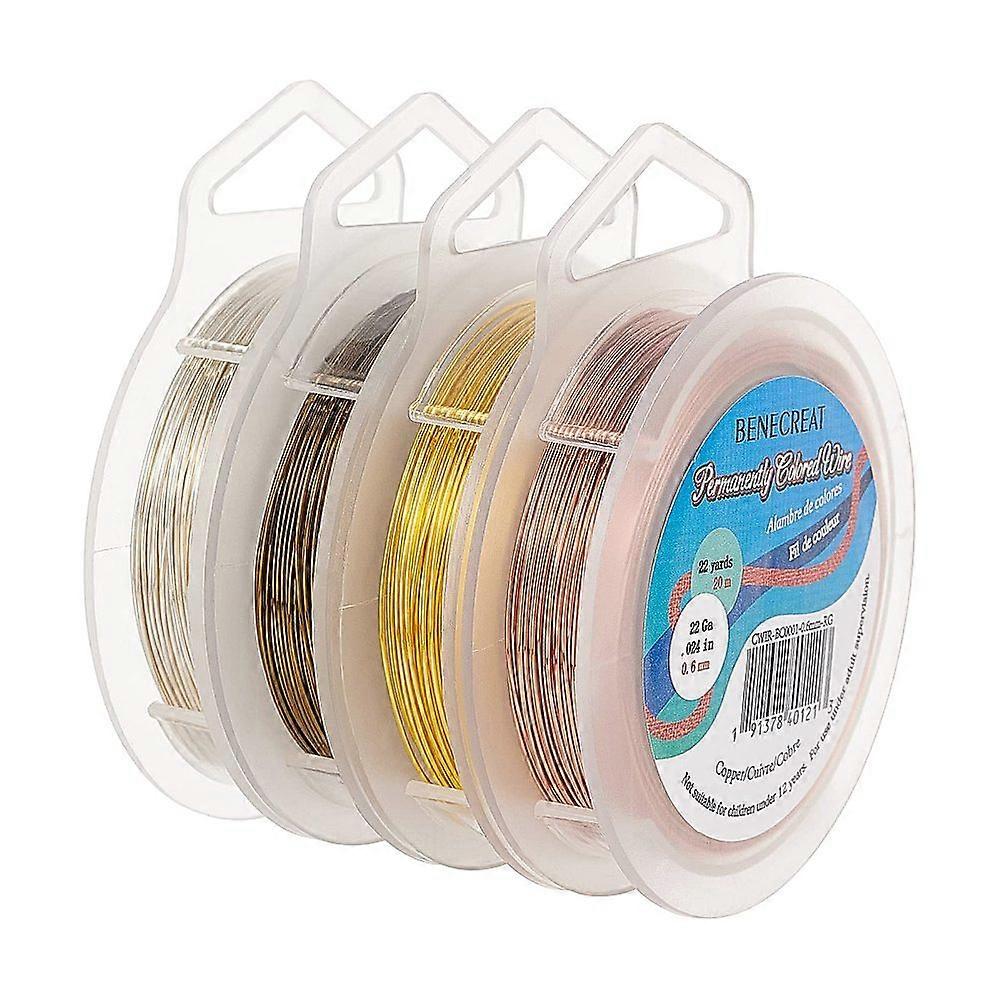 1Set Round Copper Craft Wire Mixed Color 24 Gauge 0.5mm 30m/roll 4 colors 1roll/color 4rolls/set DIY