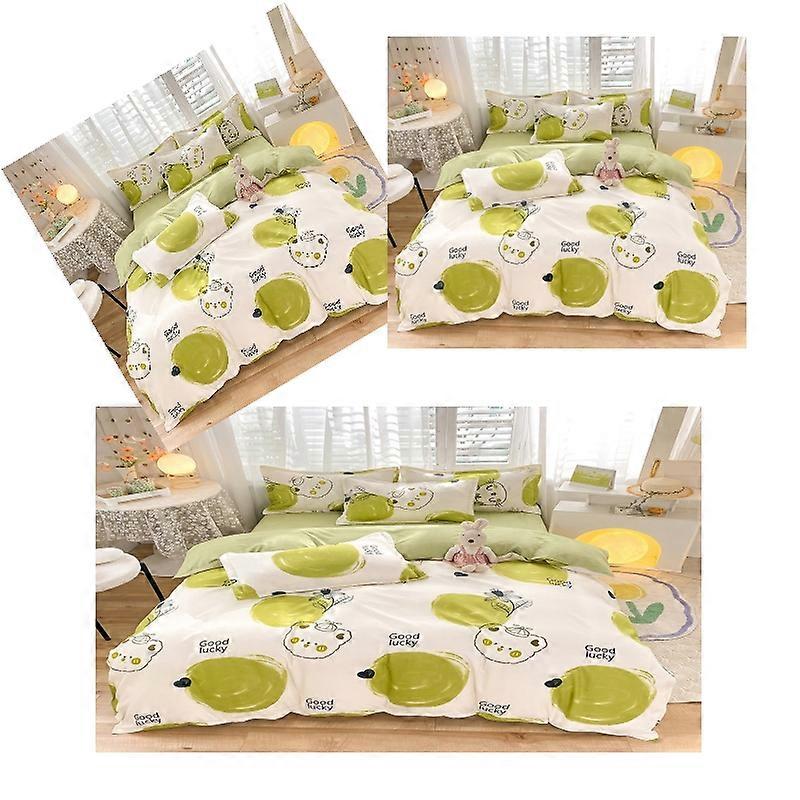Luxury 4 Piece Set Bedding printed Quilt Cove Fitted Sheet Pillowcase Color AJ