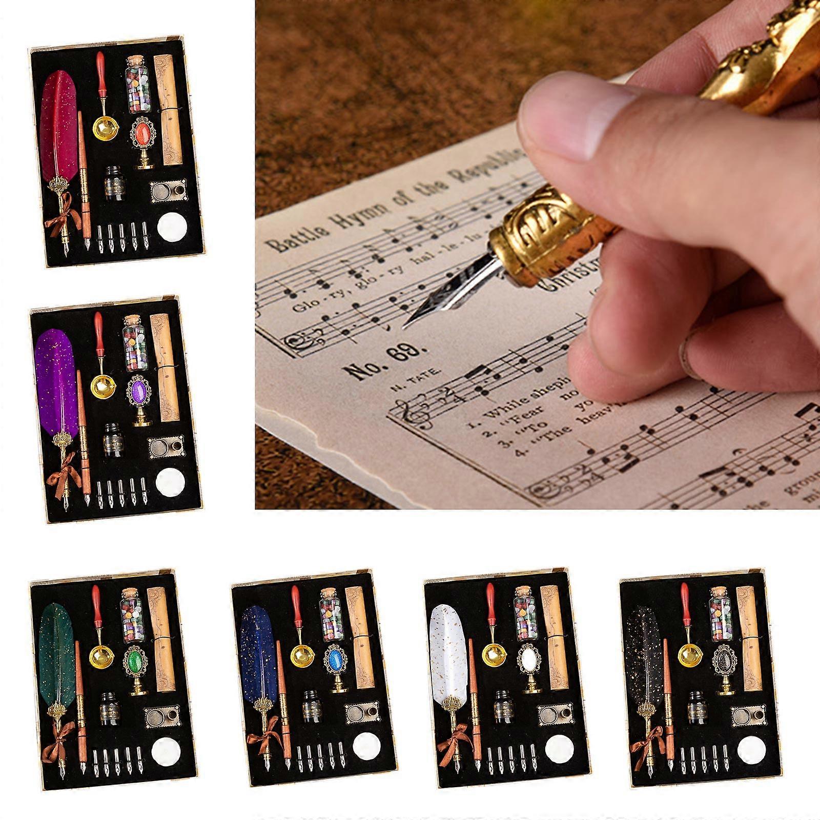 Exquisite Dip Pen Kit with 5 Pen Nibs 15ml Ink Bottles Beginner Calligraphy Set