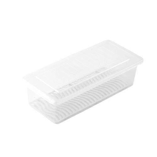 Kitchen Rectangular Refrigerator Drain Fresh-keeping Box Plastic Food Fruit Frozen Storage Box Sealed Box Fish Box