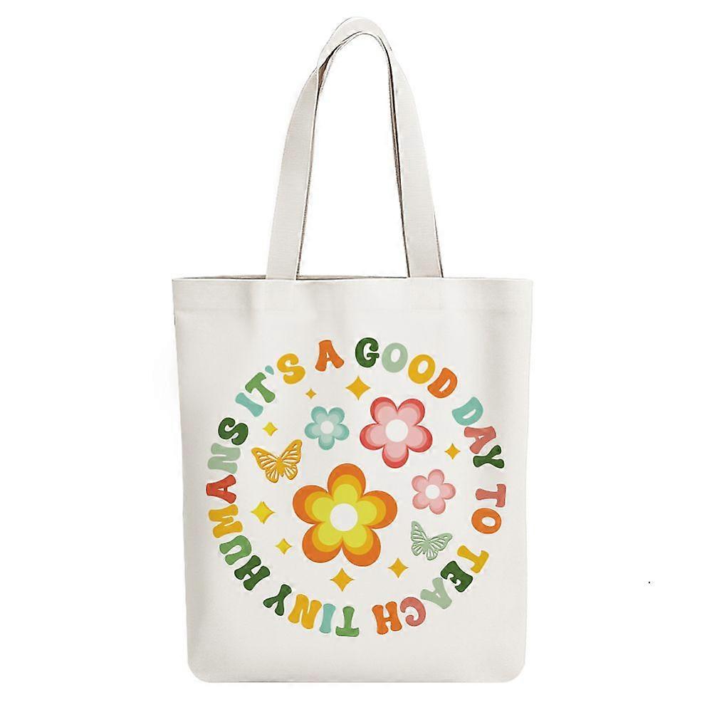 Canvas Women's Tote Bags with Handle Shoulder Bags for Shopping Rectangle Word 38x40cm