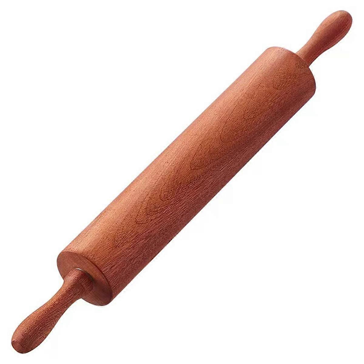 Wooden Rolling Pins for Baking,Classic Sapele Rolling Pin with Handles,Baking Wooden Rolling Pin La