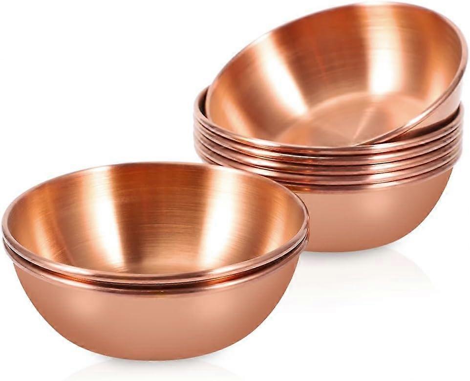 8 عبوات من أطباق صلصة الفولاذ المقاوم للصدأ أوعية توابل مستديرة صغيرة للتغميس