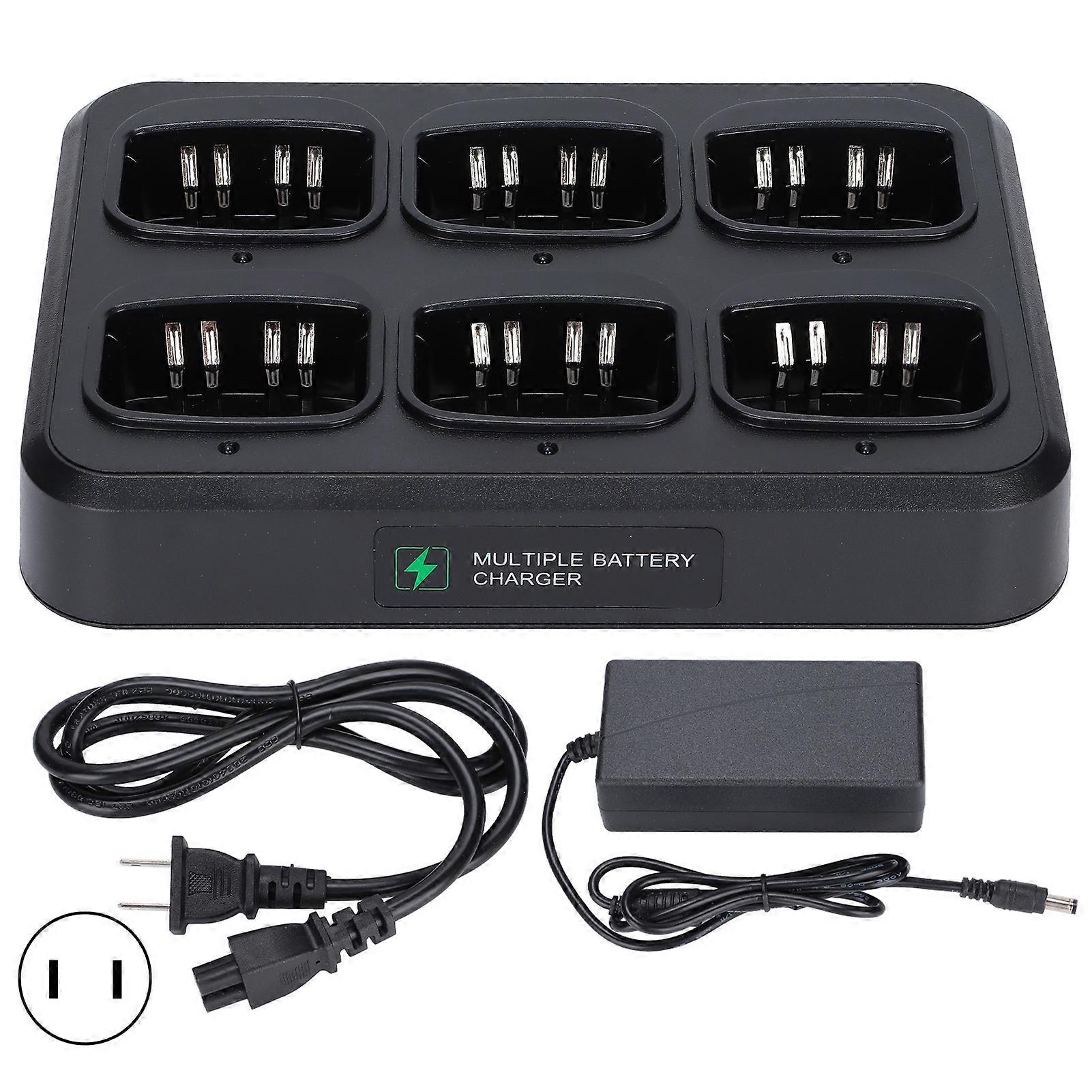 Two Way Radio Six Way Charger Station Multi Unit Rapid Gang Charger for Motorola 2 Way Radios 110‑240V