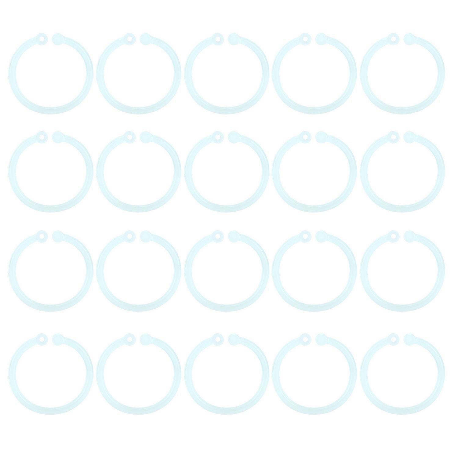 20pcs Plastic Rings Transparent Flexible Loose Leaf Book Binder Rings for School Home Office Cards D