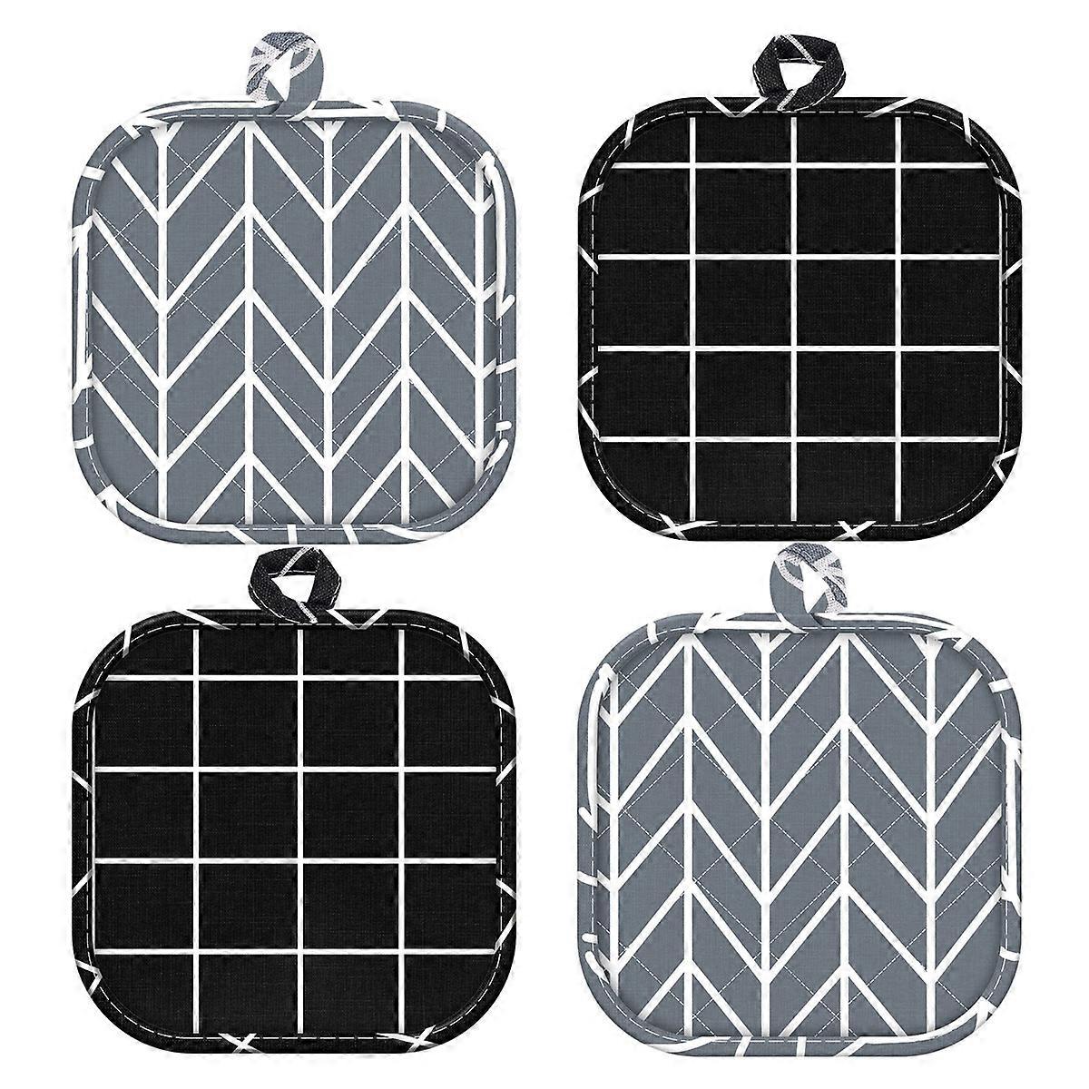Pot Holders for Cooking and Baking (Set of 4, 17x17 cm)