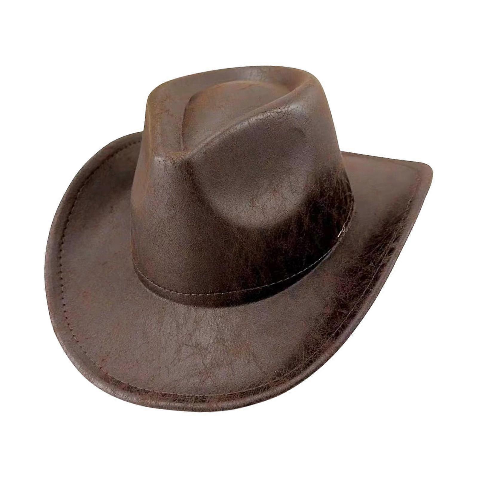 Cappello da cowboy occidentale Copricapo Vestire a tesa larga per le prestazioni delle vacanze del partito caffè