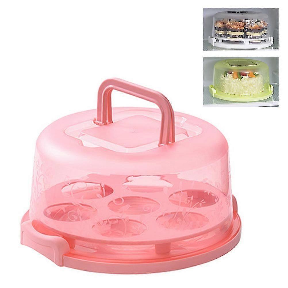 Cake Carrier Cover with Handle and Lid - Dessert Serving Platter for Cupcakes, Pies, and Cakes
