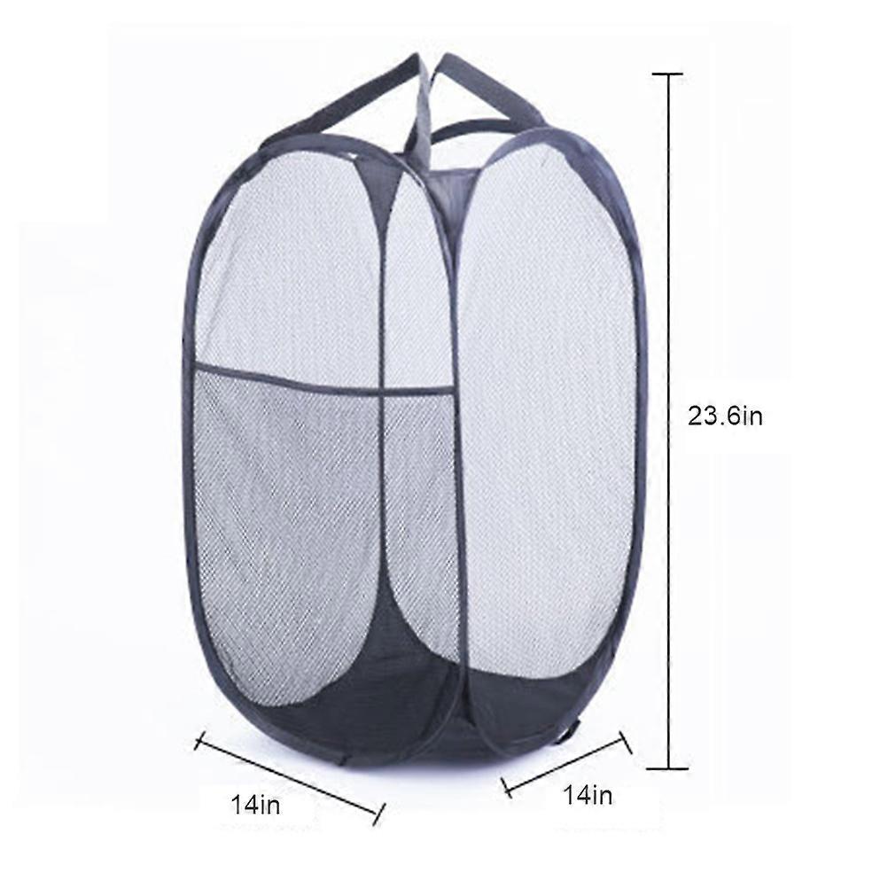 Collapsible Laundry Basket, Large Capacity Polyester Mesh Hamper