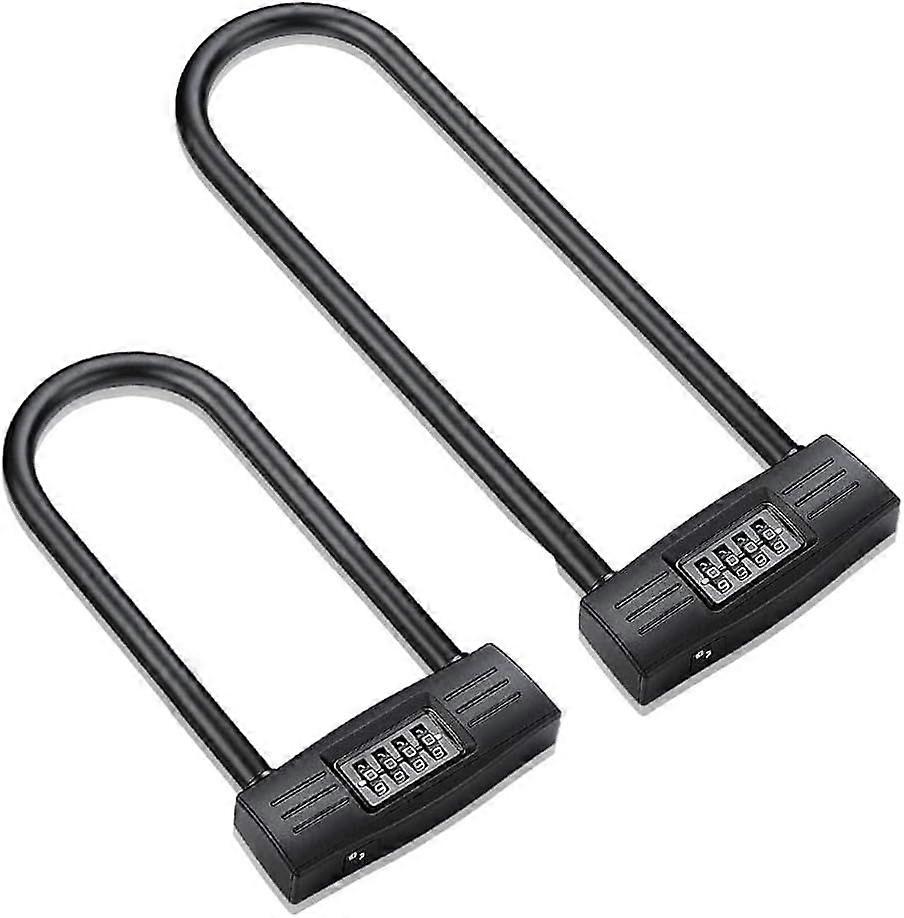 U-Lock Combination Bike Lock, 4 Digit Combination Password Bicycle Lock, No Keys Required, Anti-Theft Security Lock for Bike, Motorcycle, Anti-Theft