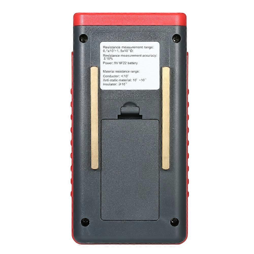Handheld Surface Resistance Meter Anti-static Insulation Resistance Tester with LCD display Temperature Measurement and Data Holding Function