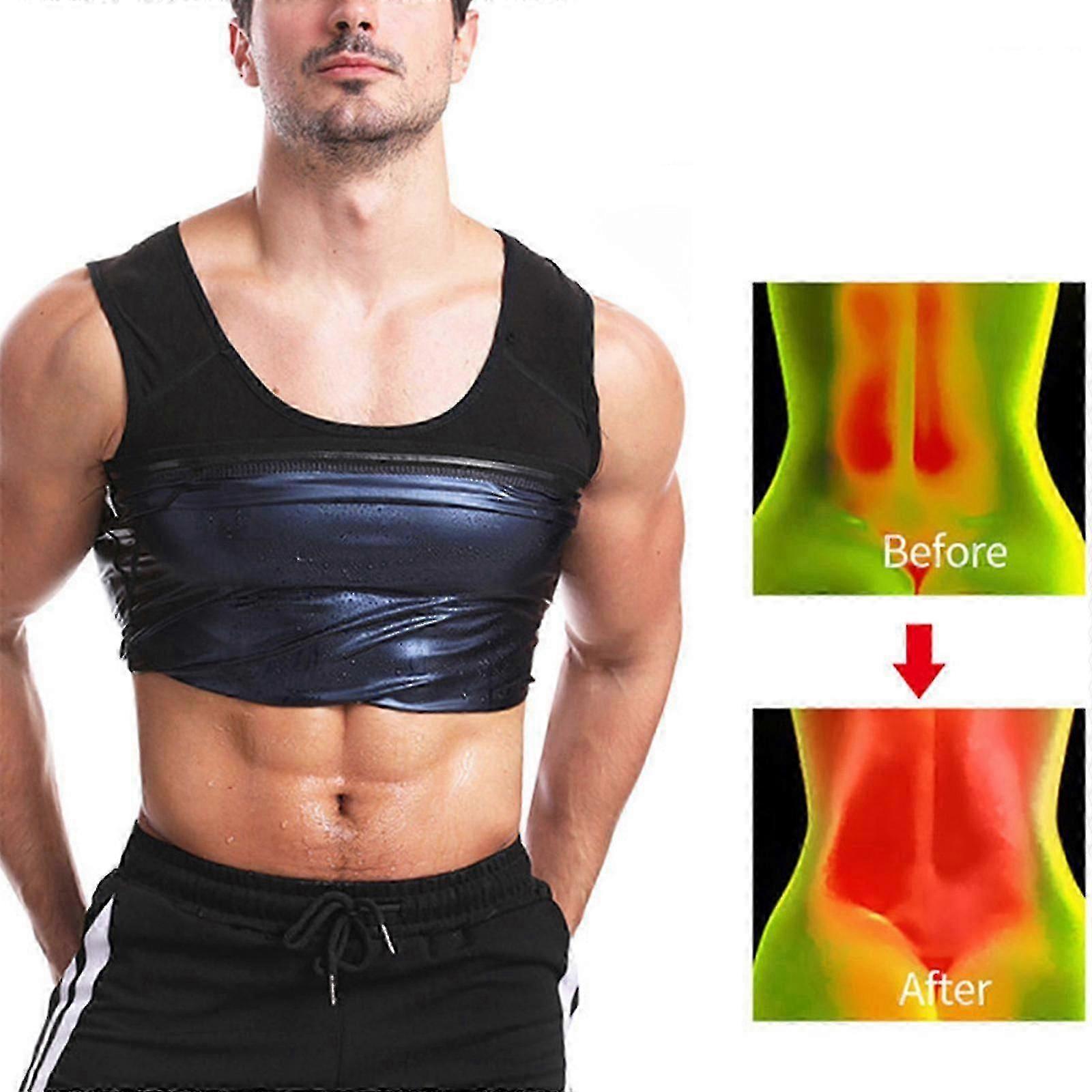 Men Body Shaper Tank Top Instant Flat Abdomen Effect Skin-friendly Waist Trainer Polyester Fibres Black Multi-function