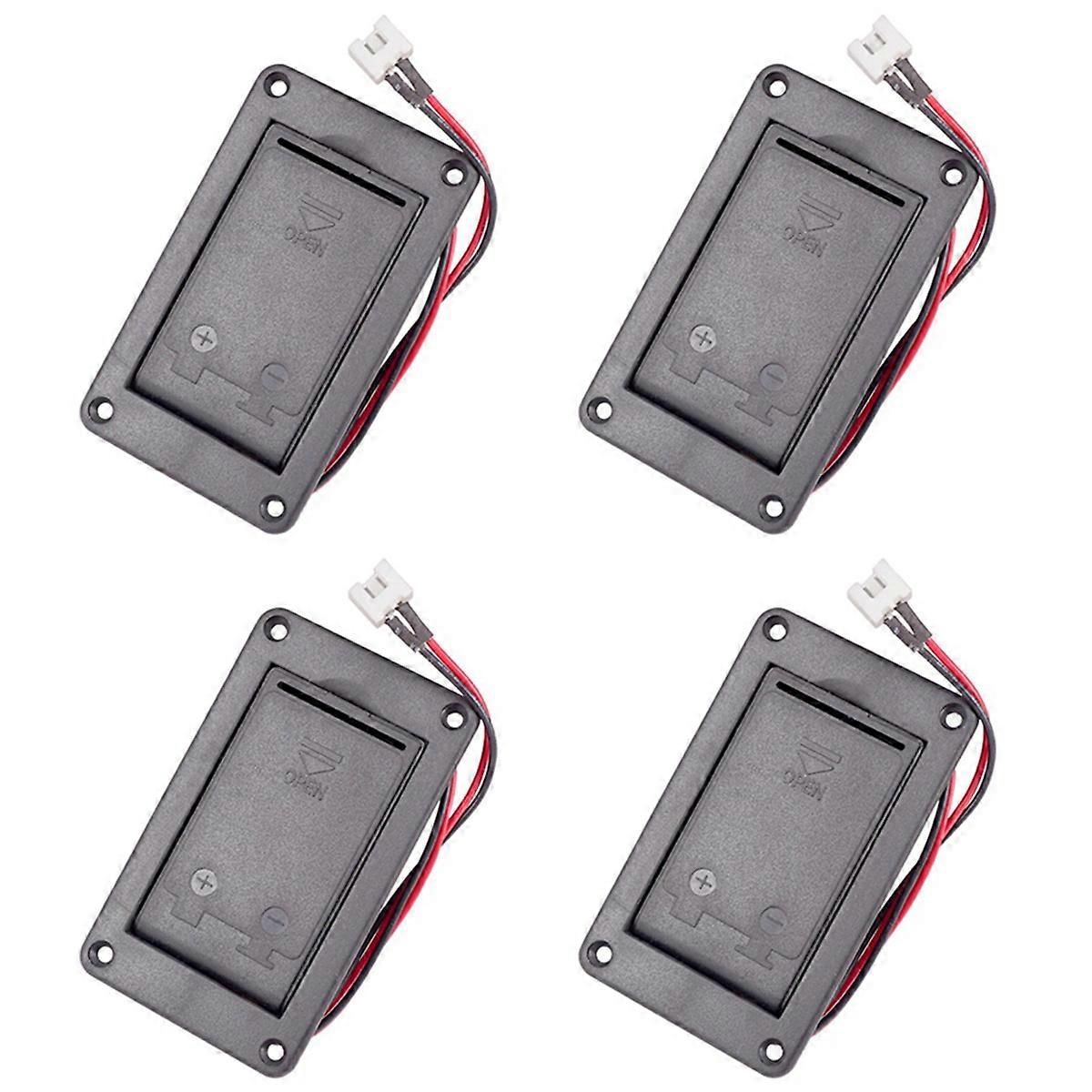 4X 9V Mount Guitar Active Pickup Battery Cover Hold Box Battery Storage Case for Electric Guitar Ba