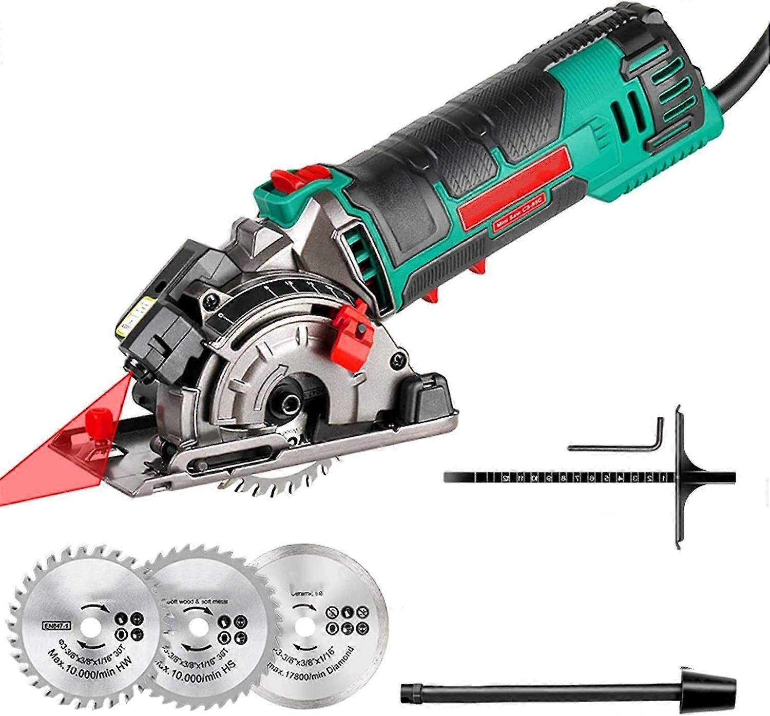 Title: Mini Circular Saw, Compact Circular Saw Tile Saw with 3 Saw Blades 4A Pure Copper Motor, 3-3/