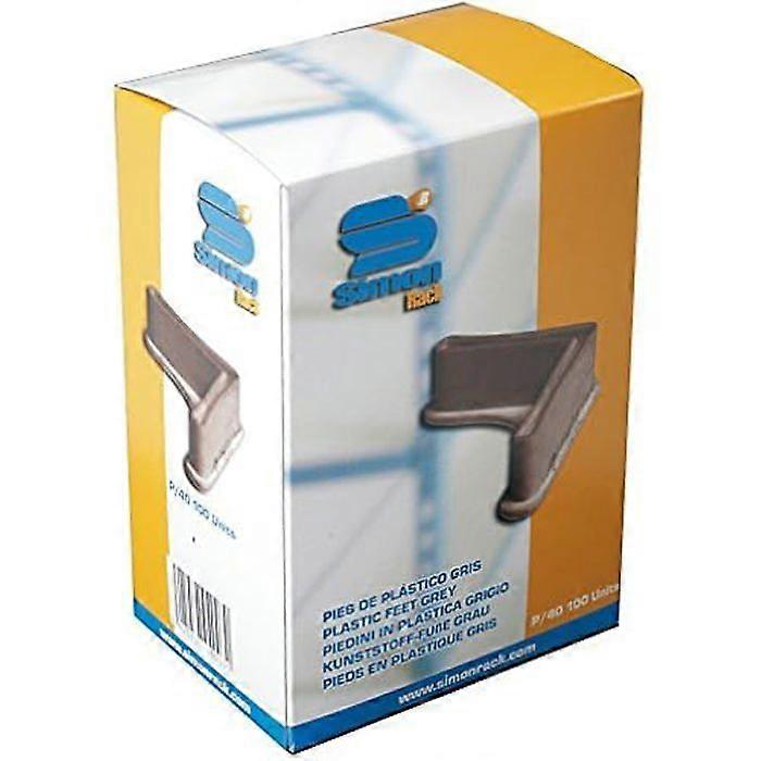 Box of 100 plastic bases - SIMON RACK - P/40 - Gray - Dimensions 200x100x140 mm