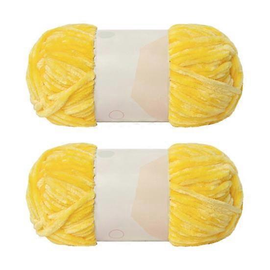 2 Rolls Chenille Thick Thread Velvet Yarn for Crocheting And Knitting Fluffy Chenille Blanket Yarn for Scarf Hat DIY Weaving Craft