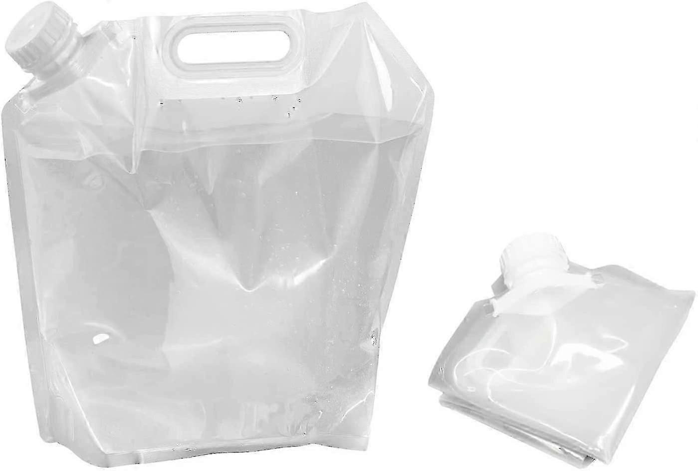 Składany pojemnik na wodę, przenośny składany pojemnik na wodę na zewnątrz i kemping, 2 sztuki, 5l i 10l