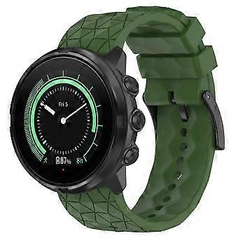 Für Suunto 9 Baro 24mm Fußballmuster Silikon Einfarbiges Uhrenarmband