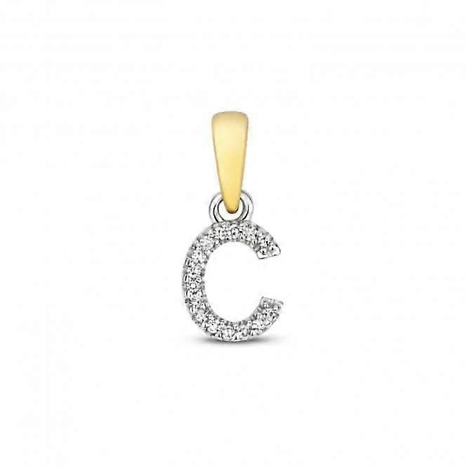 Diamantschmuck 9ct Gold Diamant Initiale C Anhänger PD181/C