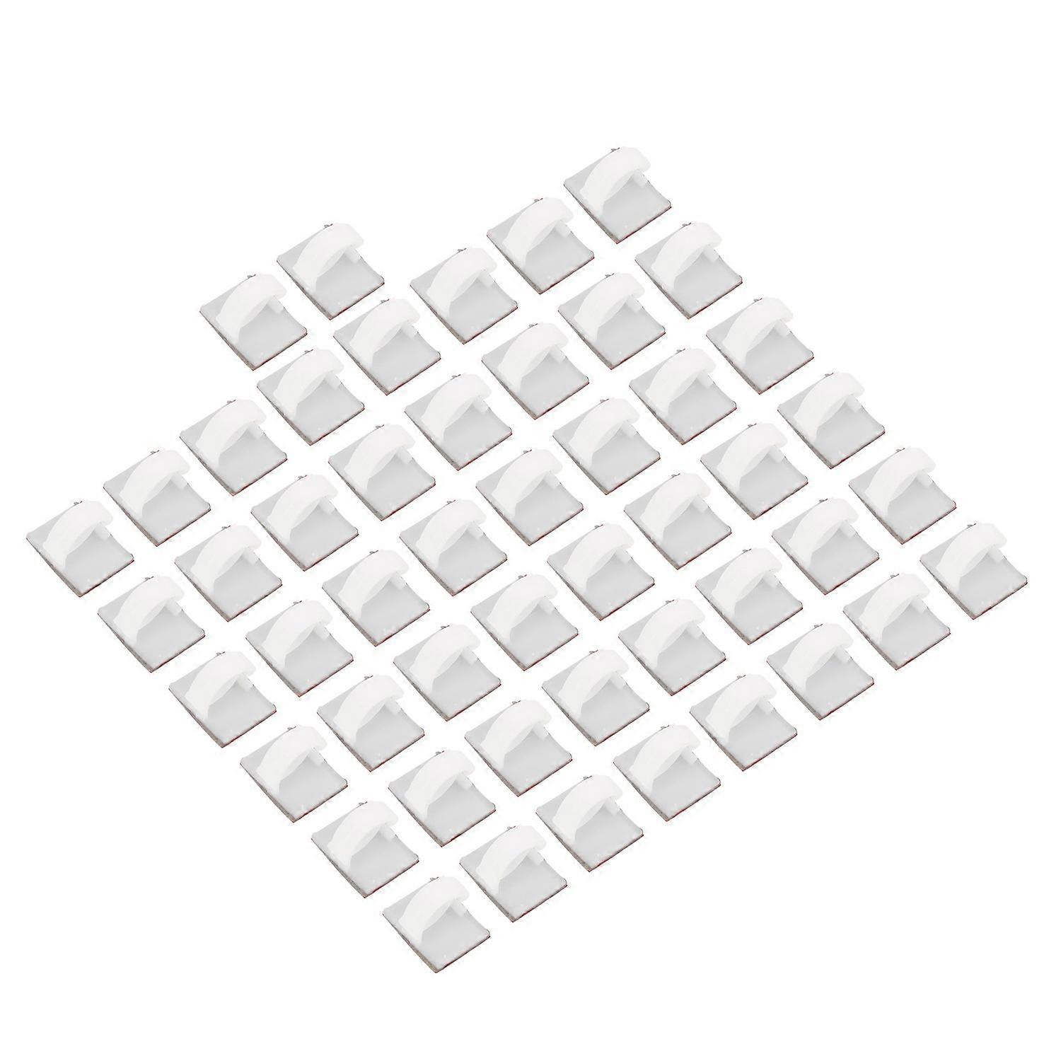 50PCS/Set Adhesive Cable Clips Management White Automobile Components for Line 5mm/0.2in Wide Maximu