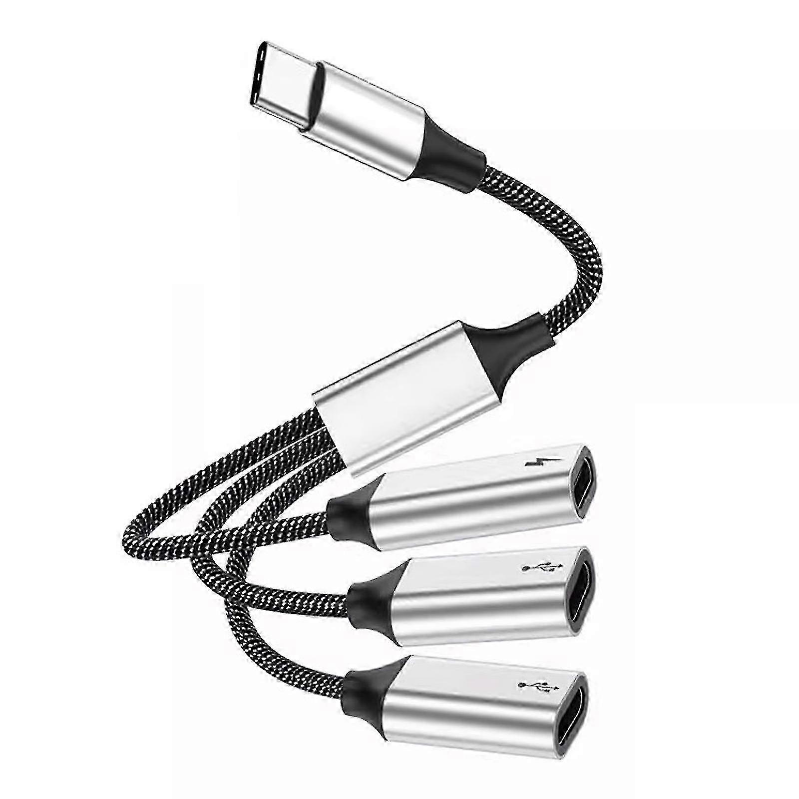 Usb C Hub 3 In 1 Type C Usb2.0 Adapter Splitter With 60w Power Delivery Otg Port Fast Data Transfer & Charging-XinHan